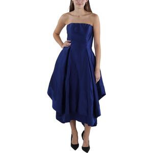 Betsy & Adam Lamour Strapless Satin Dress Royal 6